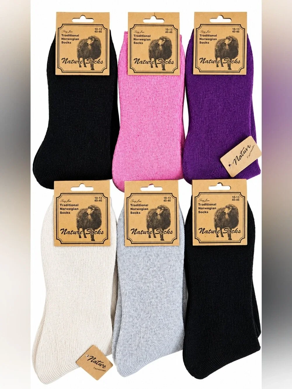 6 Pairs Women’s Winter Warm Wool Thermal Blend Crew Socks Size 10-13